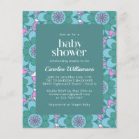 Invitation de Baby shower vert Super Boho Budget
