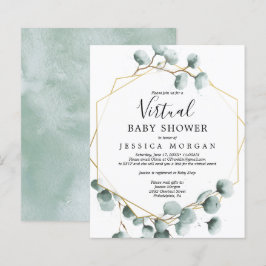 Papier Invitation de Baby shower virtuel Eucalyptus Budge
