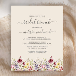 Papier Invitation de brunch de mariage bohème sauvage et