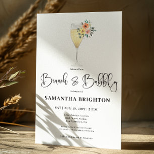 Papier Invitation de Brunch nuptiale en verre budget