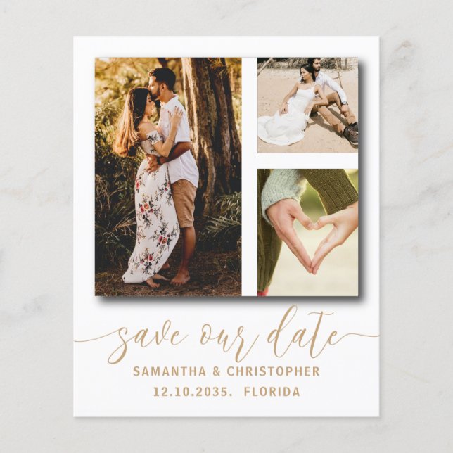 Papier Invitation de budget chic pour sauver notre date d (Devant)