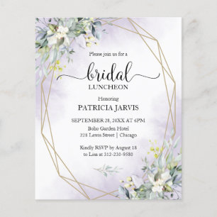 Papier Invitation de budget de déjeuner de mariage au euc