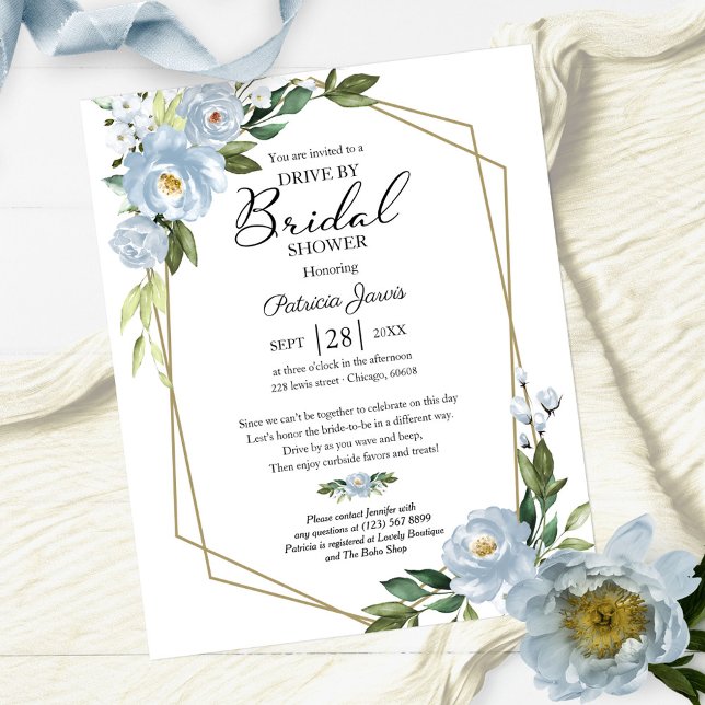 Papier Invitation de budget de douche de mariée par Flora (Créateur téléchargé)