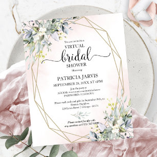 Papier Invitation de budget de douche de mariée virtuelle