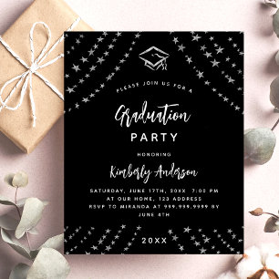 Papier Invitation de budget de fête de fin d'études en ar
