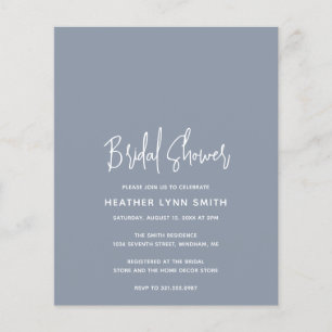 Papier Invitation de budget minimaliste Dusty Blue