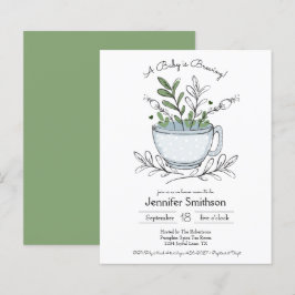 Papier Invitation de budget pour Baby Shower à thé Tasse 