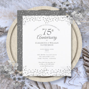 Papier Invitation de budget pour les 75 ans de mariage co