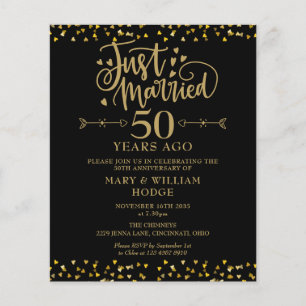 Papier Invitation de budget tout juste marié 50e annivers