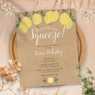 Papier Invitation de carton de douche de mariage de citro