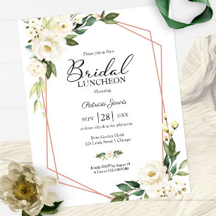 Papier Invitation de déjeuner nuptiale à budget floral gé