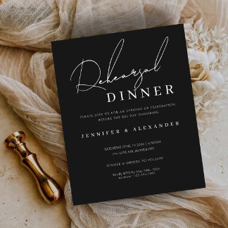 Papier Invitation de dîner de répétition minimaliste de b