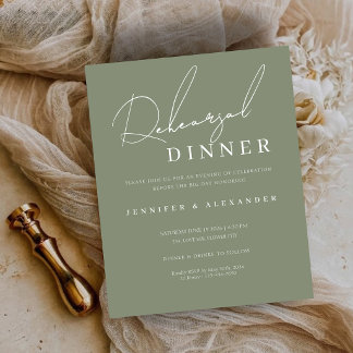 Papier Invitation de dîner de répétition minimaliste de b
