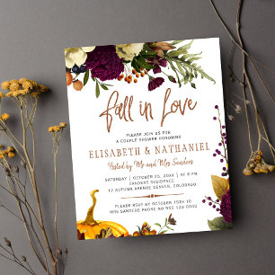 Papier Invitation de douche de couple chic de baisse de b