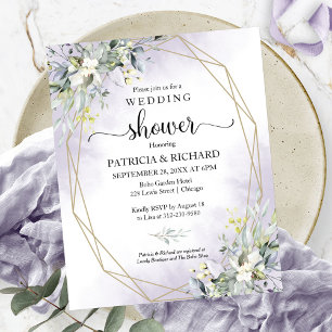 Papier Invitation de douche de couples de verdure