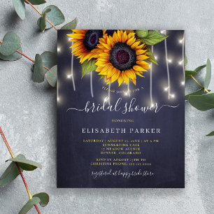 Papier Invitation de douche de mariée à budget tournesol 