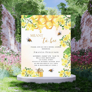 Papier Invitation de douche de mariée abeille jaune flora