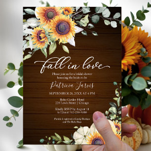 Papier Invitation de douche de mariée Budget Tomber en am