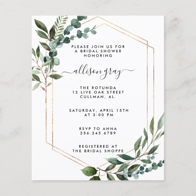 Papier Invitation de douche nuptiale (Devant)