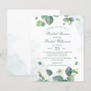 Papier Invitation de douche nuptiale Eucalyptus Green