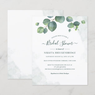 Papier Invitation de douche nuptiale Eucalyptus Green