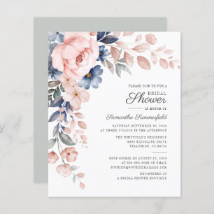 Papier Invitation de douche nuptiale Floral Budget