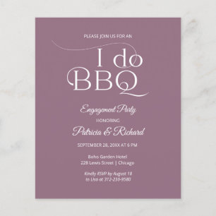 Papier Invitation de fête de fiançailles Budget I DO BBQ