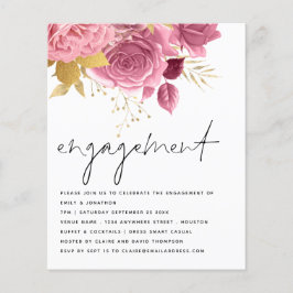 Papier Invitation de fête de fiançailles Budget Rose Gold