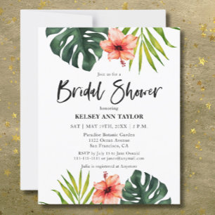 Papier Invitation de Fête de Fiançailles Budget Tropical