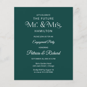 Papier Invitation de fête de fiançailles de M. et Mme Fut