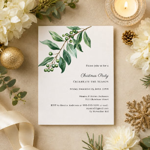 Papier Invitation de fête de Noël avec feuillage de gui