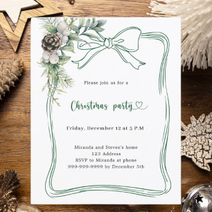 Papier Invitation de fête de Noël avec un nœud papillon v