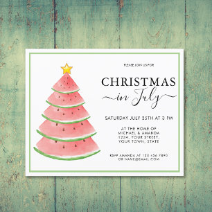 Papier Invitation de fête de Noël en juillet à petit budg