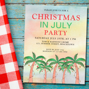 Papier Invitation de fête de Noël en juillet à petit budg