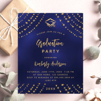 Invitation de fête de remise de diplômes bleu mari