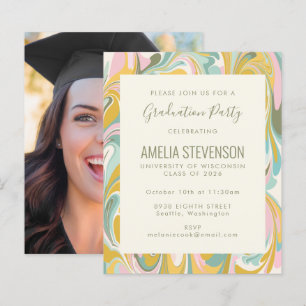 Papier Invitation de fête de remise des diplômes de photo