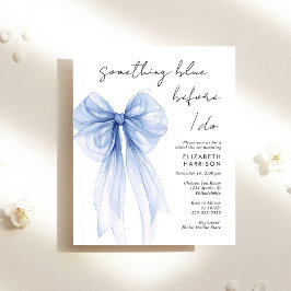 Papier Invitation de Fête des mariées d'aquarelle bleu