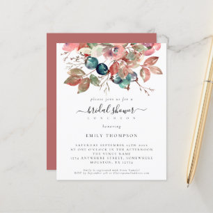 Papier Invitation de Fête des mariées d'aquarelle rose