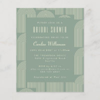 Invitation de Fête des mariées verte de la ligne b