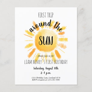 Papier Invitation de fête pour le premier voyage autour d