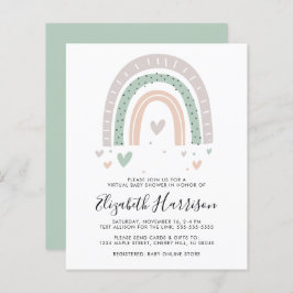 Papier Invitation de fête prénatale virtuelle Budget Boho