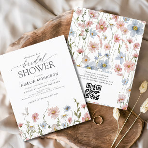 Papier Invitation de la douche nuptiale du code QR du Fle