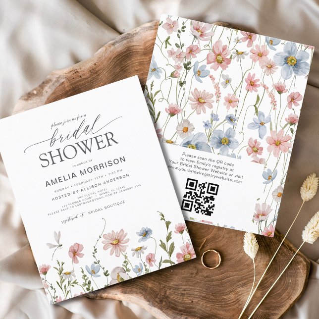 Papier Invitation de la douche nuptiale du code QR du Fle (Créateur téléchargé)