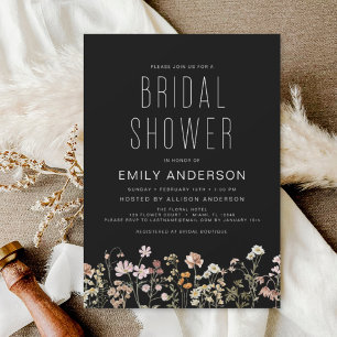 Papier Invitation de la douche nuptiale du Fleur sauvage