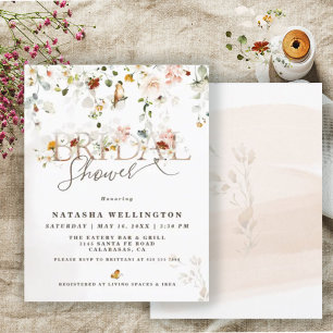 Papier Invitation de la douche nuptiale du Fleur sauvage