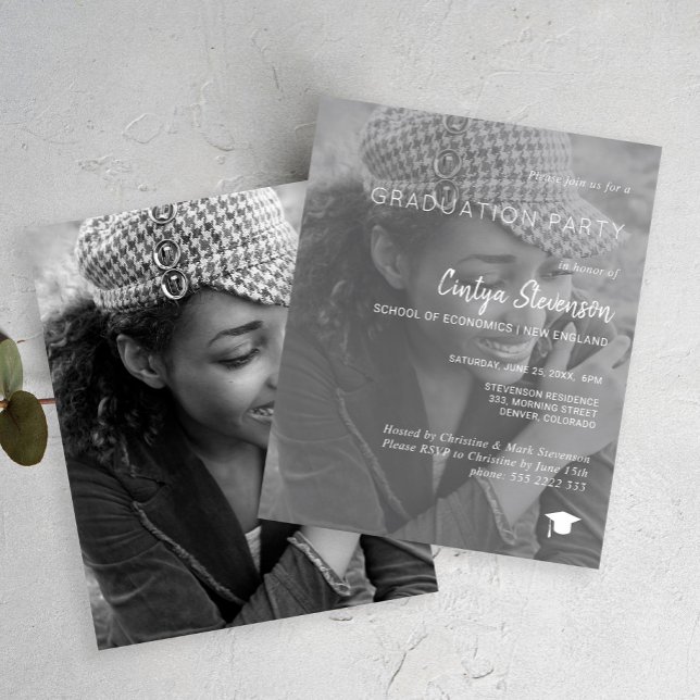 Papier Invitation de la fête de remise de diplômes en pho (Créateur téléchargé)