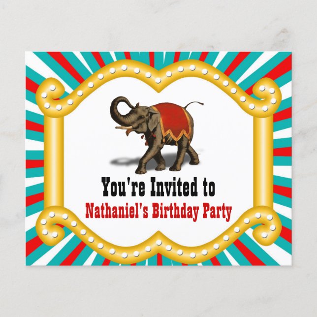 Papier Invitation de la fête des Anniversaires de enfants (Devant)