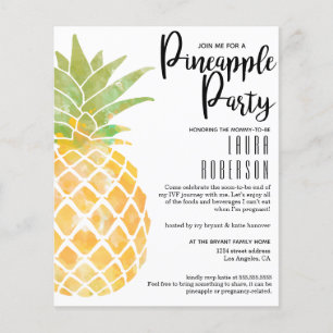 Papier Invitation de la FIV Watercolor Pineappy Party