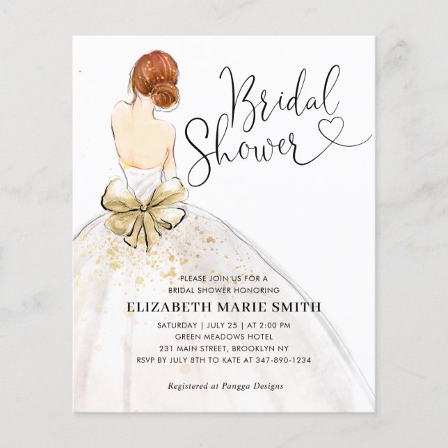 Papier Invitation de la mariée Mariage Gown Budget de la  (Devant)