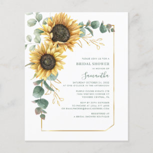 Papier Invitation de la nuptiale de tournesol Eucalyptus
